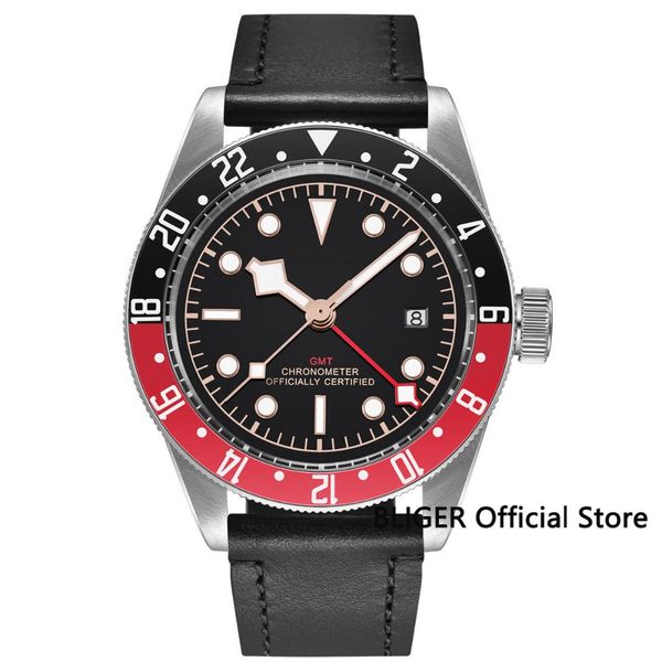 41mm black dial black red rotating bezel gmt function luminous pointer sapphire glass automatic movement men's watch, Slivery;brown
41mm black dial black red rotating bezel gmt function luminous pointer sapphire glass automatic movement men's watch, Slivery;brown