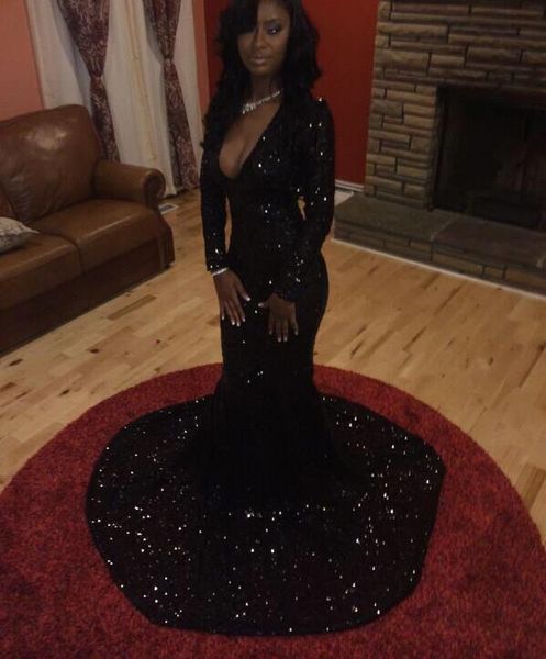 bling bling 2k18 black sequined mermaid prom dresses 2018 long deep v neck long sleeves floor length formal prom evening gowns custom, Black;red
bling bling 2k18 black sequined mermaid prom dresses 2018 long deep v neck long sleeves floor length formal prom evening gowns custom, Black;red