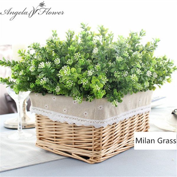 7 branch/bouquet silk fake green plant fake milan artificial grass with leaf setting wall decoration flower accessories
7 branch/bouquet silk fake green plant fake milan artificial grass with leaf setting wall decoration flower accessories