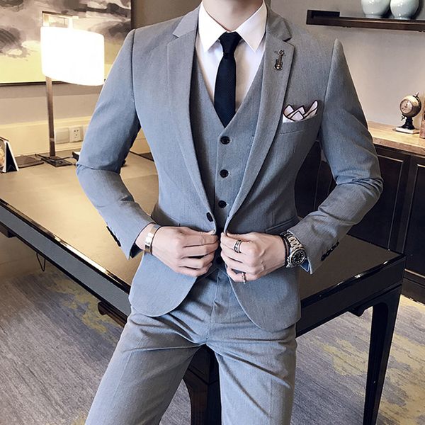 suit men's suit slim korean british style handsome student casual business three-piece slim tide, White;black
suit men's suit slim korean british style handsome student casual business three-piece slim tide, White;black