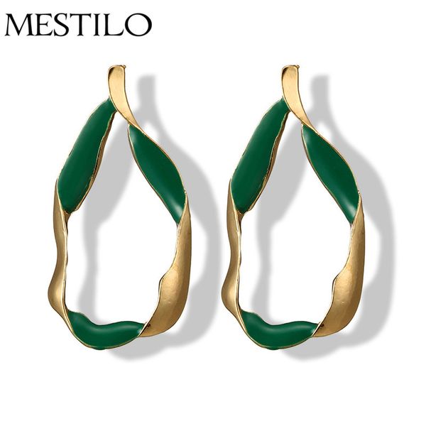 mestilo new vintage punk gold green metal big leaf drop earrings geometric irregular twist water drop dangle earrings for women, Silver
mestilo new vintage punk gold green metal big leaf drop earrings geometric irregular twist water drop dangle earrings for women, Silver