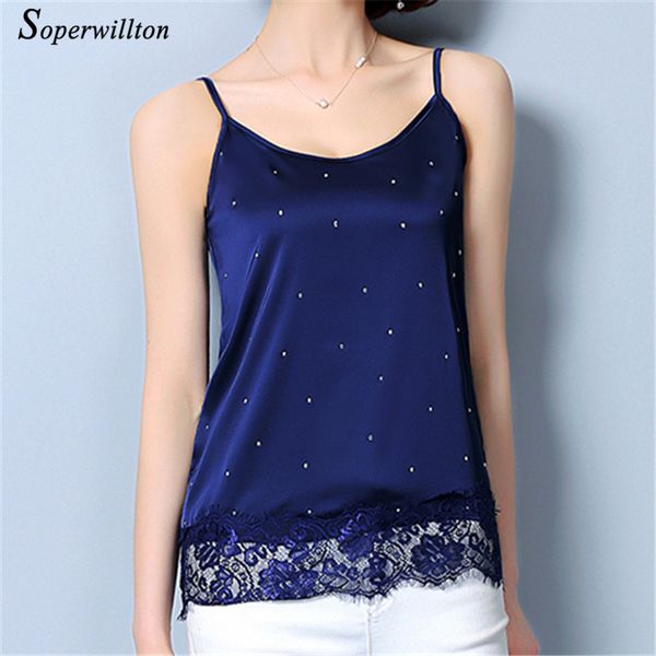 2018 summer lace tank women blouses sleeveless shirts casual cool lady velvet camis halter black blue #c13, White
2018 summer lace tank women blouses sleeveless shirts casual cool lady velvet camis halter black blue #c13, White