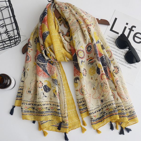 2018 new fashion scarf yellow sun flower print women's cotton scarf ethnic style totem printing holiday sunscreen shawl beach towel, Blue;gray
2018 new fashion scarf yellow sun flower print women's cotton scarf ethnic style totem printing holiday sunscreen shawl beach towel, Blue;gray