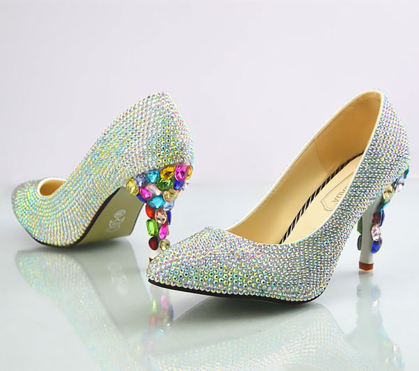new beautiful crystal wedding shoes women pumps pointed toe multi rhinestone l high heels wedding shoes handmade lady dress heels plus size, Black
new beautiful crystal wedding shoes women pumps pointed toe multi rhinestone l high heels wedding shoes handmade lady dress heels plus size, Black