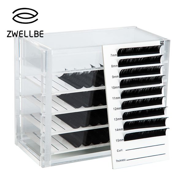 

5 layers clear eyelash storage box makeup organizer false eyelashes glue pallet holders grafting eyelashes extension makeup tool