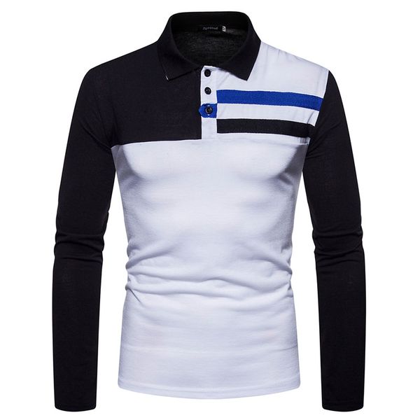 simple turn-down collar slim fit striped patchwork men's t-shirts casual tshirt homme long sleeve t shirt mans, White;black
simple turn-down collar slim fit striped patchwork men's t-shirts casual tshirt homme long sleeve t shirt mans, White;black