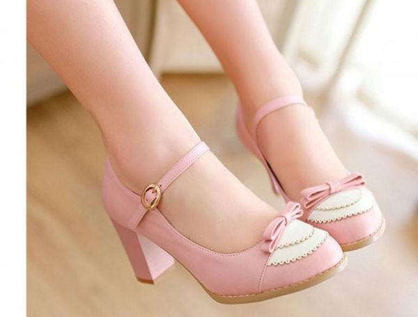 women shoes in spring and autumn bowknot coarse high heel @126, Black
women shoes in spring and autumn bowknot coarse high heel @126, Black