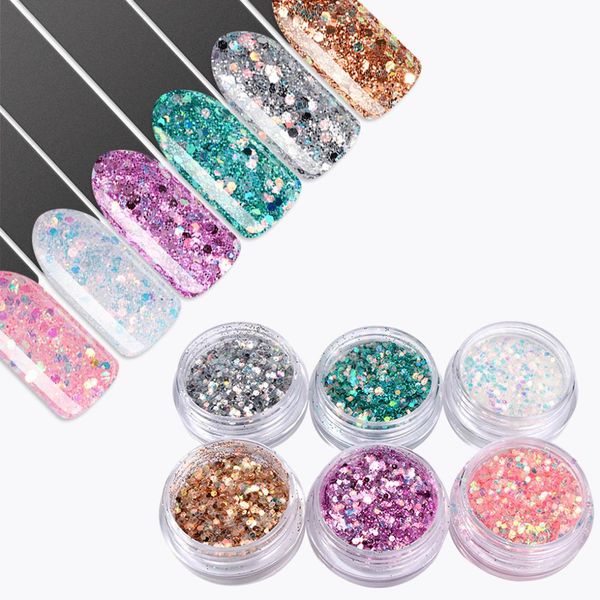 laser mixed nail glitter powder sequins shinning colorful nail flakes 3d diy charm dust for art decorations 6 boxes/set, Silver;gold
laser mixed nail glitter powder sequins shinning colorful nail flakes 3d diy charm dust for art decorations 6 boxes/set, Silver;gold