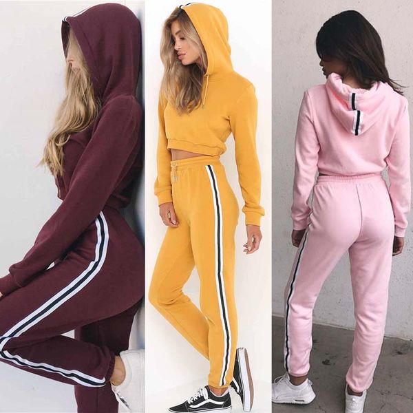 Autumn Women Tracksuits Pullovers Sweatshirts Hoodie Casual Sportwear Long Sleeve Hooded Trousers Pants Suit 
Autumn Women Tracksuits Pullovers Sweatshirts Hoodie Casual Sportwear Long Sleeve Hooded Trousers Pants Suit