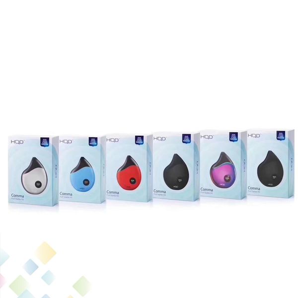 

Authentic HQD Comma Pod Starter Kit built-in 380mAh battery Vape 2ml Cartridge portable comma pod Ecig DHL Free