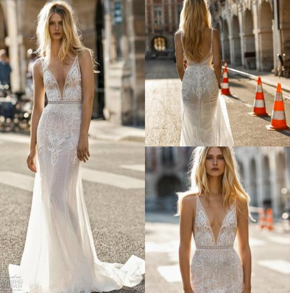 gali karten 2019 mermaid wedding dresses plunging neck lace wedding gowns sweep train backless beach bridal dress plus size, White
gali karten 2019 mermaid wedding dresses plunging neck lace wedding gowns sweep train backless beach bridal dress plus size, White