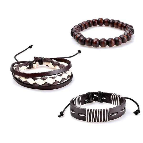 pu leather suit men bracelet wood beads retro braided leather bracelet for women men diy jewelry valentine's gift kka1684, Golden;silver
pu leather suit men bracelet wood beads retro braided leather bracelet for women men diy jewelry valentine's gift kka1684, Golden;silver