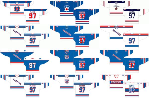 custom 1963 64-1979 80 ohl mens womens kids white blue 2006 07 08 special event stiched kitchener rangers logos ontario hockey league jersey, Black;red
custom 1963 64-1979 80 ohl mens womens kids white blue 2006 07 08 special event stiched kitchener rangers logos ontario hockey league jersey, Black;red