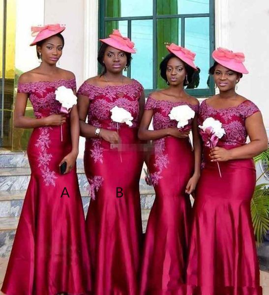 2018 elegant african off the shoulder satin long bridesmaid dresses lace applique sweep train plus size wedding guest maid of honor dresses, White;pink
2018 elegant african off the shoulder satin long bridesmaid dresses lace applique sweep train plus size wedding guest maid of honor dresses, White;pink