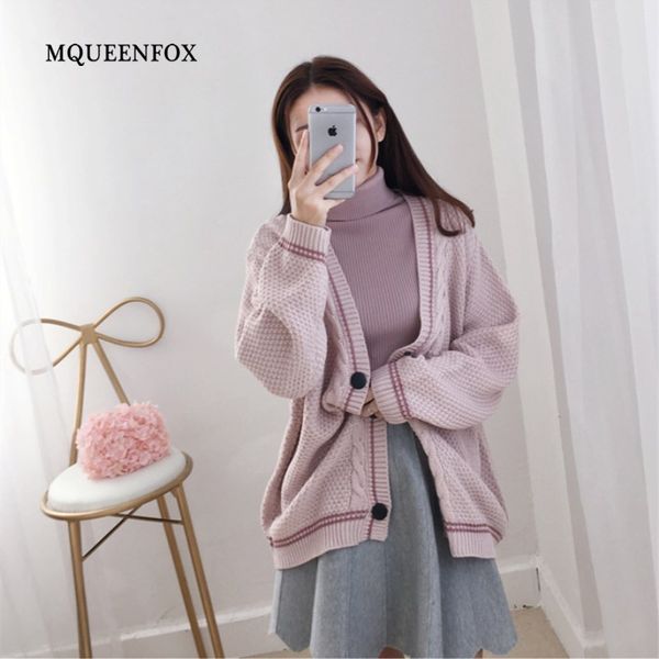 new autumn winter cardigan women 2018 casual long sleeve jumper sweet pink v neck knitted sweater cardigan oversize, White;black
new autumn winter cardigan women 2018 casual long sleeve jumper sweet pink v neck knitted sweater cardigan oversize, White;black