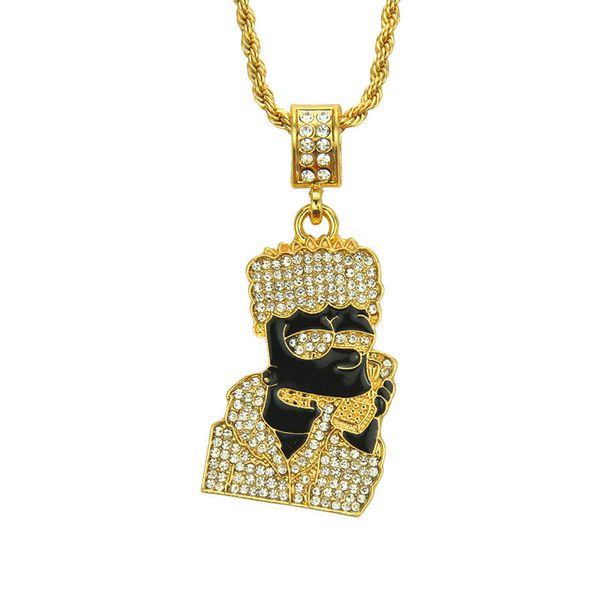 new cool hip hop men women cartoon crystal pendant necklace jewelry rope chain ing, Silver
new cool hip hop men women cartoon crystal pendant necklace jewelry rope chain ing, Silver