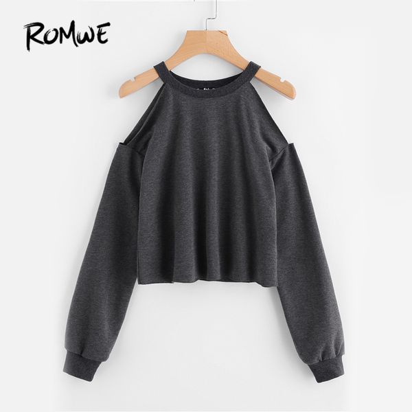 heathered grey casual sweatshirt open shoulder raw hem woman autumn pullover 2017 fashion long sleeve cut sweatshirt, Black
heathered grey casual sweatshirt open shoulder raw hem woman autumn pullover 2017 fashion long sleeve cut sweatshirt, Black
