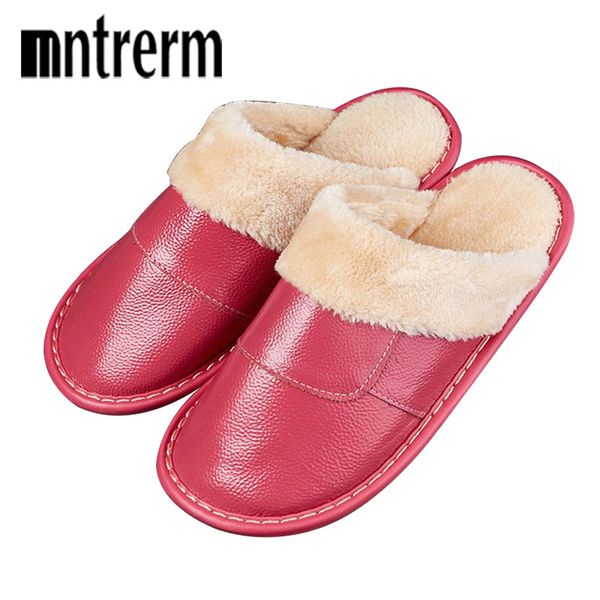 mntrerm women's slippers winter genuine leather thick plush home indoor non-slip thermal slippers 2018 new lovers home shoes, Black
mntrerm women's slippers winter genuine leather thick plush home indoor non-slip thermal slippers 2018 new lovers home shoes, Black