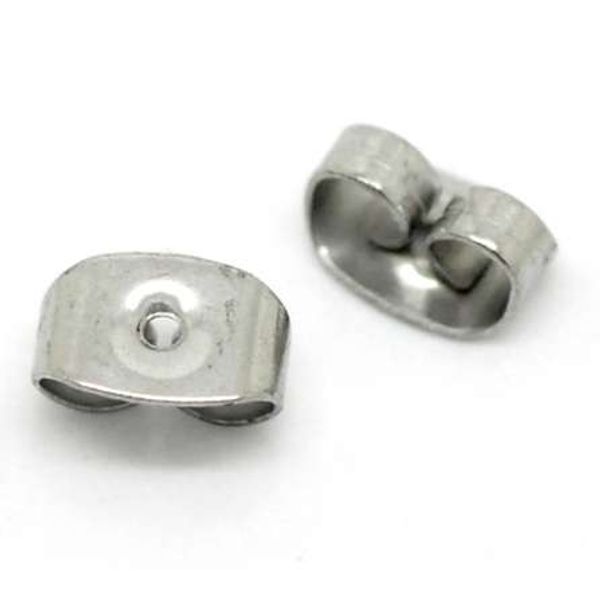 lasperal 50pairs silver tone stainless steel ear nut clutch earring sers post stud earrings backs diy jewelry findings 7x4mm, White
lasperal 50pairs silver tone stainless steel ear nut clutch earring sers post stud earrings backs diy jewelry findings 7x4mm, White