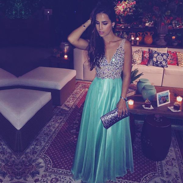 charming chiffon beaded v neck prom party dress crystal evening gown elegent dresses party evening, Black
charming chiffon beaded v neck prom party dress crystal evening gown elegent dresses party evening, Black