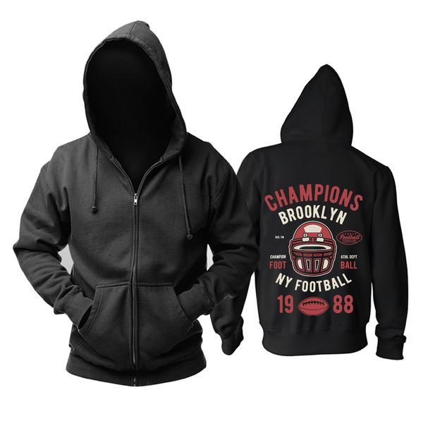 bloodhoof champions brookyn printing black cotton men new hoodie asia size