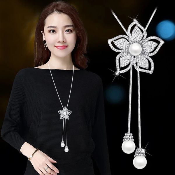 ravimour new choker flower women necklaces & pendants silver chain long kolye simulated pearl jewelry korean collar mujer 2018
ravimour new choker flower women necklaces & pendants silver chain long kolye simulated pearl jewelry korean collar mujer 2018