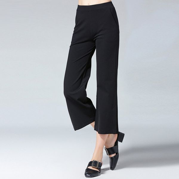 2018 loose stretch calf-length pants casual straight pants mid waist side of the split solid elastic waist spring summer, Black;white
2018 loose stretch calf-length pants casual straight pants mid waist side of the split solid elastic waist spring summer, Black;white