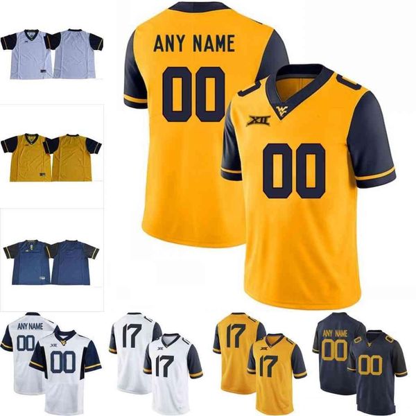 Custom West Virginia Mountaineers 2018 College Football White Navy Blue Yellow Gold Any Name Number #12 Jennings 7 Grier Sills V NCAA Jersey
Custom West Virginia Mountaineers 2018 College Football White Navy Blue Yellow Gold Any Name Number #12 Jennings 7 Grier Sills V NCAA Jersey