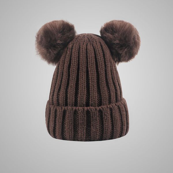 new winter baby girl boy children knitted hats skull caps double ball pompom beanies, Yellow
new winter baby girl boy children knitted hats skull caps double ball pompom beanies, Yellow