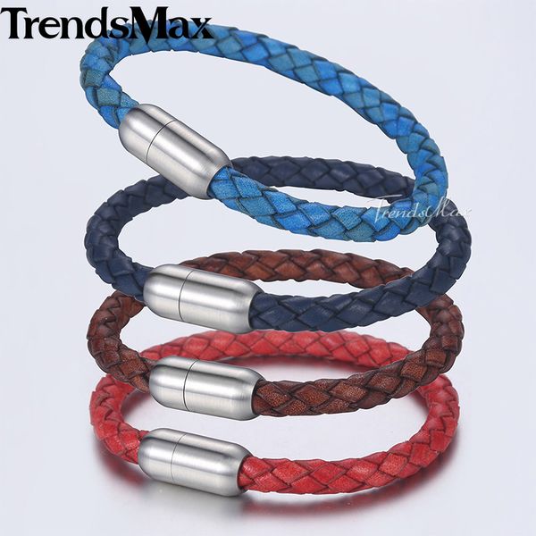 6mm braided genuine leather bracelets for women men red blue brown wristband bracelet 2018 stainless steel magnetic clasp dlbm15, Black
6mm braided genuine leather bracelets for women men red blue brown wristband bracelet 2018 stainless steel magnetic clasp dlbm15, Black