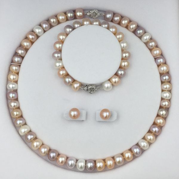 sinya natural pearls jewelry set with 9-10mm 18inch colorful pearls strand necklace bracelet and earring for women high luster, Black
sinya natural pearls jewelry set with 9-10mm 18inch colorful pearls strand necklace bracelet and earring for women high luster, Black