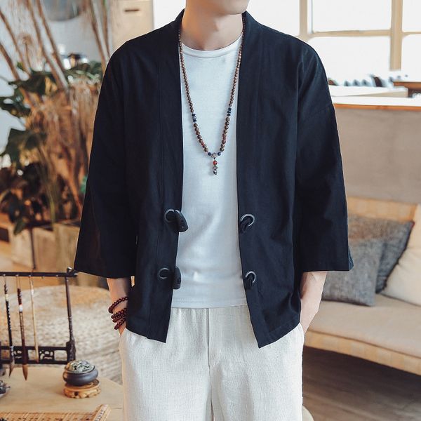 #4506 spring summer thin linen jacket men vintage loose plus size xxxxxl horn buckle kimono v-neck cardigan coat man 5xl tide, Black;brown
#4506 spring summer thin linen jacket men vintage loose plus size xxxxxl horn buckle kimono v-neck cardigan coat man 5xl tide, Black;brown