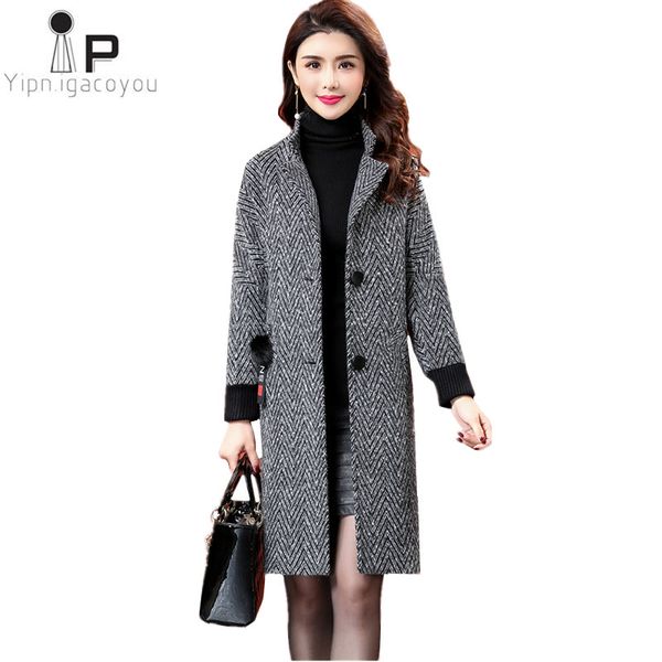 harajuku winter long jacket women woolen coat 2018 korean plus size warm ladies plaid wool coat elewomen overcoat clothes, Black
harajuku winter long jacket women woolen coat 2018 korean plus size warm ladies plaid wool coat elewomen overcoat clothes, Black