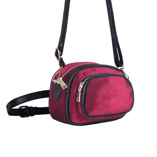 flannel winter fashion messenger bags women mini zipper single shoulder bags ladies crossbody bag female