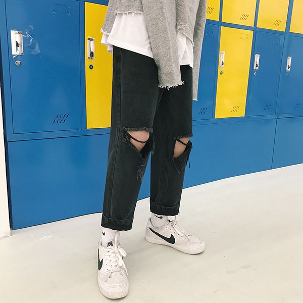 biker jeans men wash retro fashion tear hole straight loose casual pants 2018 autumn new trend streetwear hip hop trousers, Black
biker jeans men wash retro fashion tear hole straight loose casual pants 2018 autumn new trend streetwear hip hop trousers, Black