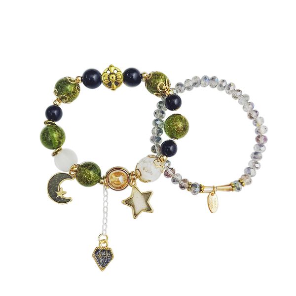 ins forest style bracelet set green star moon original handmade vintage fashion personality female adjustable ceramic bracelet, Black
ins forest style bracelet set green star moon original handmade vintage fashion personality female adjustable ceramic bracelet, Black
