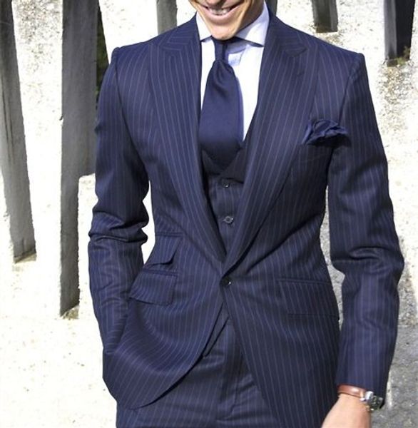 navy blue with strips 3 piece suit men wedding tuxedos peak lapel groom tuxedos men business dinner ;prom blazer(jacket+pants+tie+vest) 461, Black;gray
navy blue with strips 3 piece suit men wedding tuxedos peak lapel groom tuxedos men business dinner ;prom blazer(jacket+pants+tie+vest) 461, Black;gray