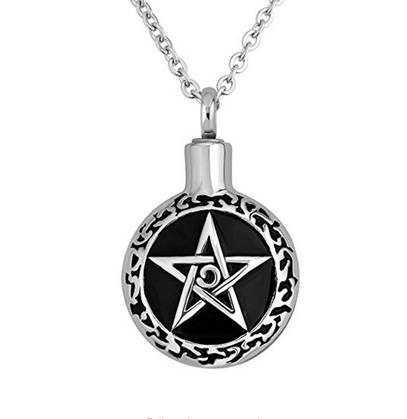 custom stainless steel simple round five-pointed star urn necklace can open perfume bottle funeral cremation ash jewelry pendant, Silver
custom stainless steel simple round five-pointed star urn necklace can open perfume bottle funeral cremation ash jewelry pendant, Silver