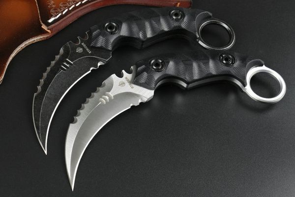 Strider Karambit Нож D2 Сатин / Черный Камень Мыть Лезвие Черный G10 Ручка Коготь Нож С Кожаной Оболочкой
Strider Karambit Нож D2 Сатин / Черный Камень Мыть Лезвие Черный G10 Ручка Коготь Нож С Кожаной Оболочкой