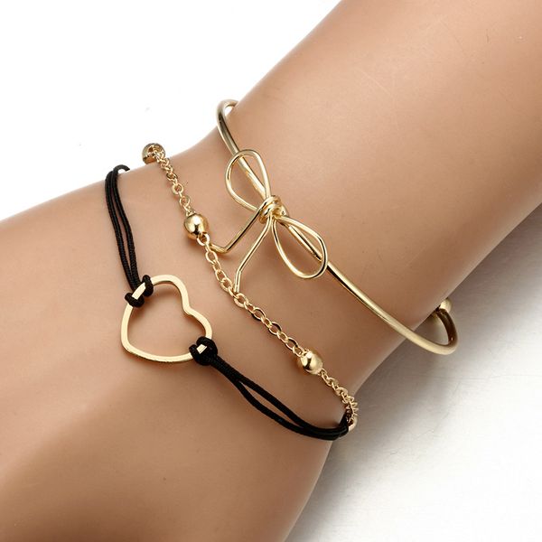 cute women bracelet bangles set simple geometric leaf knot metal chain bracelet bohemian beads jewelry accessories, Golden;silver
cute women bracelet bangles set simple geometric leaf knot metal chain bracelet bohemian beads jewelry accessories, Golden;silver