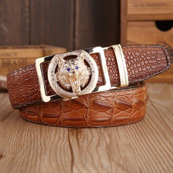 wolf head fashion belts for man designer genuine leather belt waist strap crocodile automatic buckle cowboys jeans, Black;brown
wolf head fashion belts for man designer genuine leather belt waist strap crocodile automatic buckle cowboys jeans, Black;brown