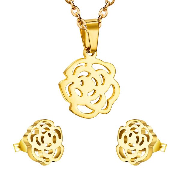 jewelry princess engagement wedding flower stainless steel set and pendant necklace earrings woman jewelry sets, Silver
jewelry princess engagement wedding flower stainless steel set and pendant necklace earrings woman jewelry sets, Silver