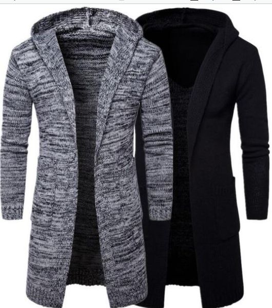 new trend thick men's windbreaker long hooded sweater cardigan jacket coat, Black;brown
new trend thick men's windbreaker long hooded sweater cardigan jacket coat, Black;brown