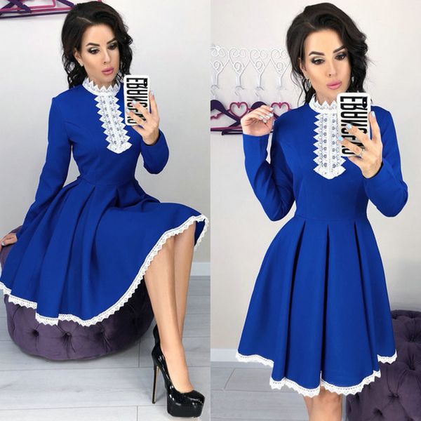 2018 casual long sleeve autumn winter dress women o neck patchwork party dress fashion crochet lace a-line mini dresses vestidos, Black;gray
2018 casual long sleeve autumn winter dress women o neck patchwork party dress fashion crochet lace a-line mini dresses vestidos, Black;gray