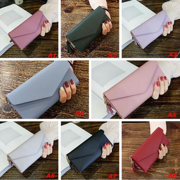 women wallet tassels zipper& hasp for coin card cash invoice fashion lady small purse long solid female clutch carteras 8 styles in total, Red;black
women wallet tassels zipper& hasp for coin card cash invoice fashion lady small purse long solid female clutch carteras 8 styles in total, Red;black