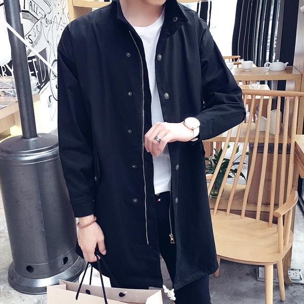2018 spring and autumn season new men's jacket long wind coat men's coats fashion slim casual jackets plus-size, Black;brown
2018 spring and autumn season new men's jacket long wind coat men's coats fashion slim casual jackets plus-size, Black;brown
