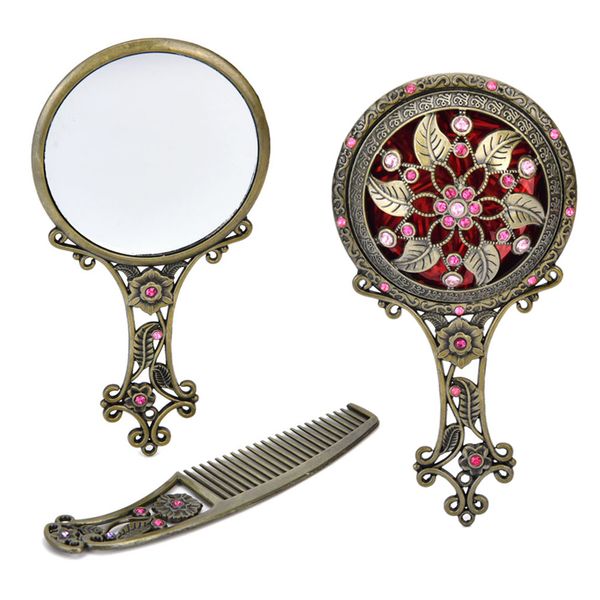 new 2pcs/set retro bronze handheld mirrors hollow cosmetic compact mirror comb set with gift box random color
new 2pcs/set retro bronze handheld mirrors hollow cosmetic compact mirror comb set with gift box random color