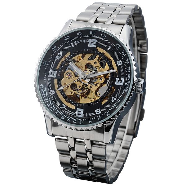 shenhua male clock geared case automatic mechanical skeleton men's wrist watch stainless steel band relogios masculino, Slivery;brown
shenhua male clock geared case automatic mechanical skeleton men's wrist watch stainless steel band relogios masculino, Slivery;brown