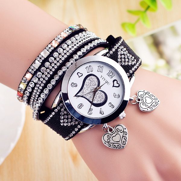 women's bracelet watch heart two laps around quartz watch elmers relogio masculino zegarek damski, Slivery;brown
women's bracelet watch heart two laps around quartz watch elmers relogio masculino zegarek damski, Slivery;brown