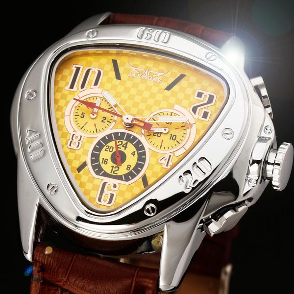 2016 jaragar luxury orologio uomo watch yellow triangle auto mechanical watches men 6-hands automatic wristwatch d18100706, Slivery;brown
2016 jaragar luxury orologio uomo watch yellow triangle auto mechanical watches men 6-hands automatic wristwatch d18100706, Slivery;brown